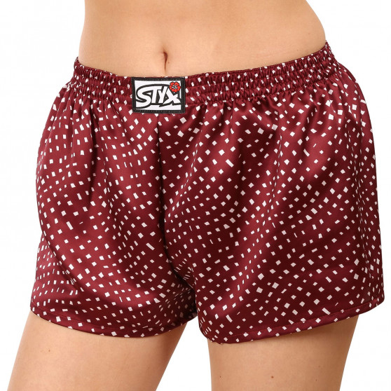 Dameshorts Styx klassisk gummi satin rød (L681)