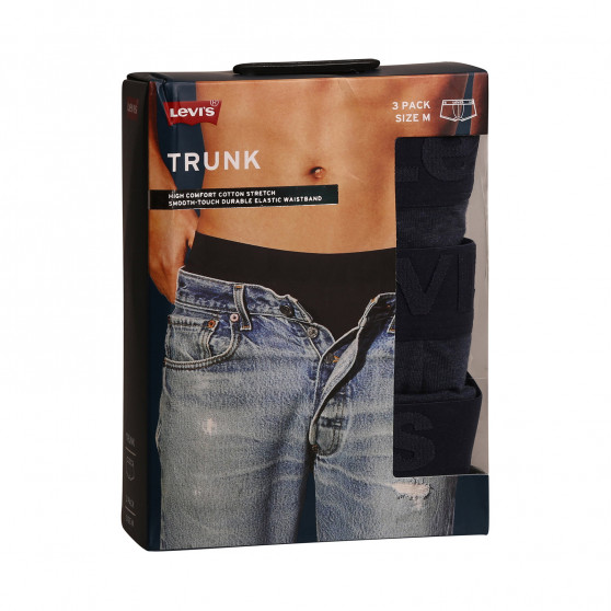 3PACK Boxershorts til mænd Levis blå (905042001 008)