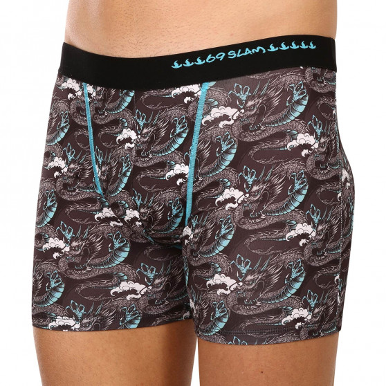 Boxershorts til mænd 69SLAM fit moon dragon blue (MBYMNB-PO)