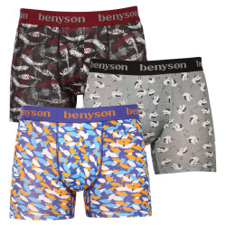 3PACK Boxershorts til mænd Benysøn bamboo flerfarvet (BENY-7010)