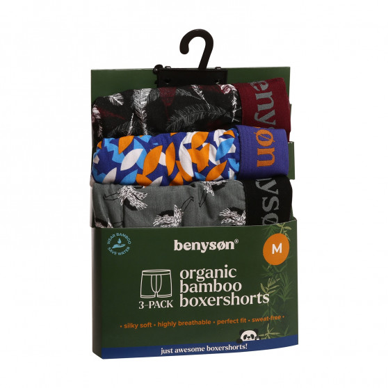 3PACK Boxershorts til mænd Benysøn bamboo flerfarvet (BENY-7010)