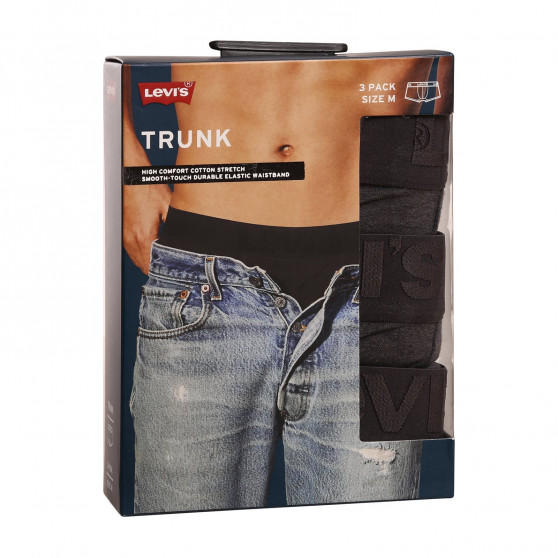 3PACK Boxershorts til mænd Levis grå (905042001 007)