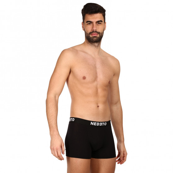 10PACK Boxershorts til mænd Nedeto sort (10NDTB001-brand)