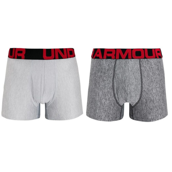 2PACK Boxershorts til mænd Under Armour overstørrelse grå (1363618 011)