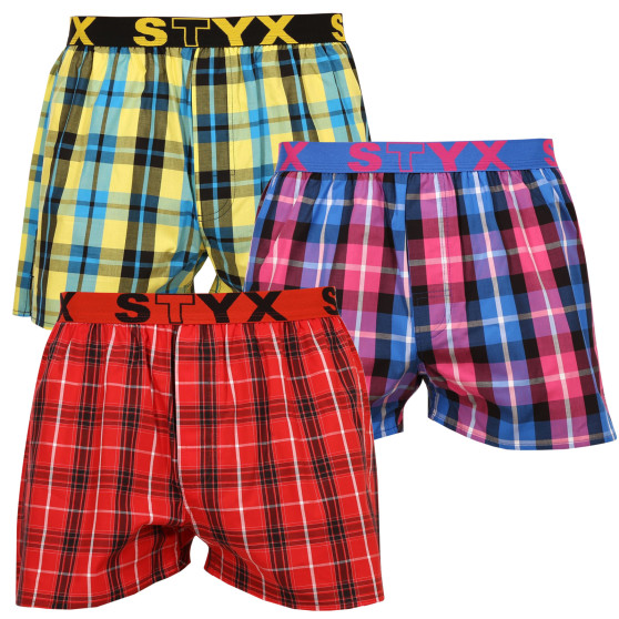 3PACK Boxershorts til mænd Styx sport elastik flerfarvet (B9313233)