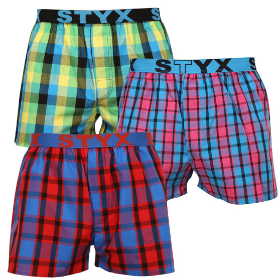 3PACK Boxershorts til mænd Styx sport elastik flerfarvet (B9343536)