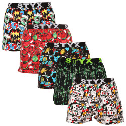 5PACK Boxershorts til mænd Styx art sports gummi flerfarvet (5B1126913)