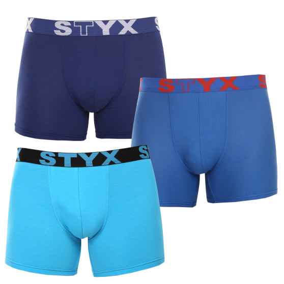 3PACK Boxershorts til mænd Styx lang sportselastik flerfarvet (3U96789)