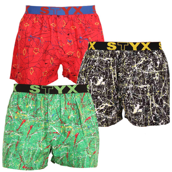 3PACK Boxershorts til mænd Styx art sports gummi flerfarvet (3B13356)