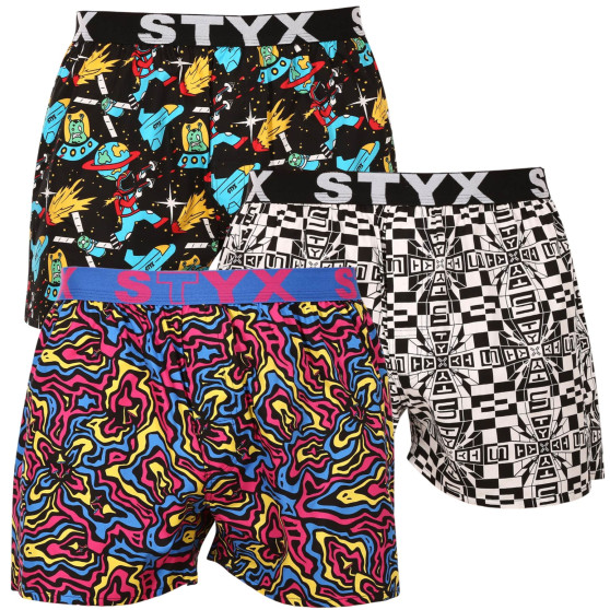 3PACK Boxershorts til mænd Styx art sports gummi flerfarvet (3B14051)