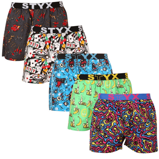 5PACK Boxershorts til mænd Styx art sports gummi flerfarvet (5B1391023)