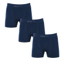 3PACK Boxershorts til mænd Gino sømløs bambus petrol (54004)