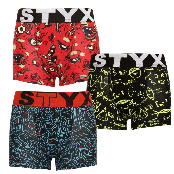 3PACK Boxershorts til børn Styx art sports gummi flerfarvet (3GJ12612)