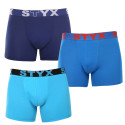 3PACK Boxershorts til mænd Styx lang sportselastik flerfarvet (3U96897)