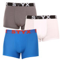 3PACK Boxershorts til mænd Styx sportselastik flerfarvet (3G10137)