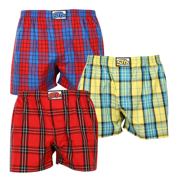 3PACK Boxershorts til mænd Styx klassisk gummi overstørrelse flerfarvet (3E10123)