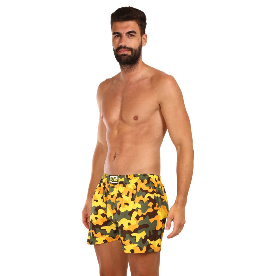 Boxershorts til mænd Styx art klassisk gummi overstørrelse camouflage yellow (E1559)