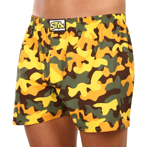 Boxershorts til mænd Styx art klassisk gummi overstørrelse camouflage yellow (E1559)