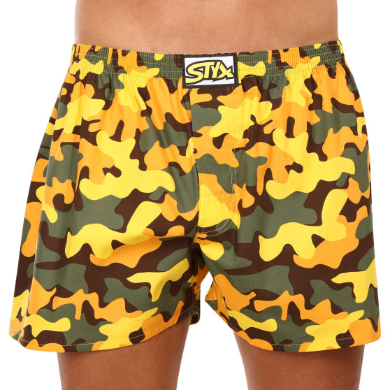 Boxershorts til mænd Styx art klassisk gummi overstørrelse camouflage yellow (E1559)