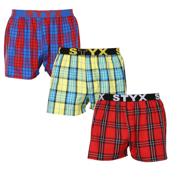 3PACK Boxershorts til mænd Styx sport elastik flerfarvet (3B10123)