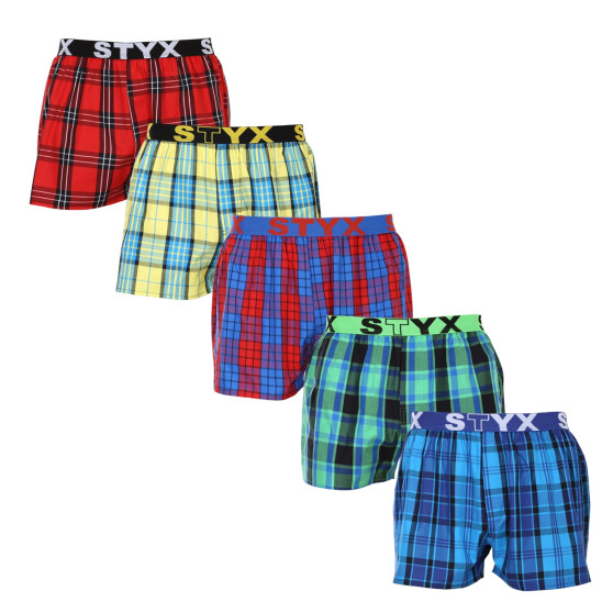 5PACK Boxershorts til mænd Styx sport elastik flerfarvet (5B1012345)