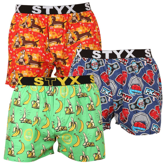 3PACK Boxershorts til mænd Styx art sports gummi flerfarvet (3B13946)