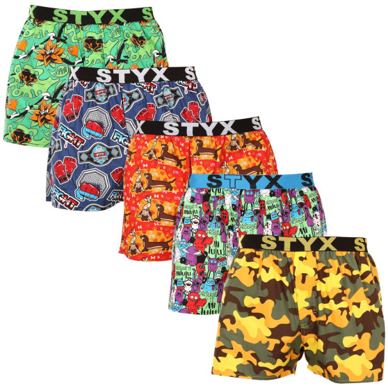 5PACK Boxershorts til mænd Styx art sports gummi flerfarvet (5B1545679)