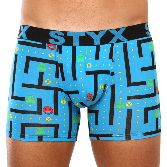 3PACK Boxershorts til mænd Styx lang kunst sport gummi flerfarvet (3U12914)