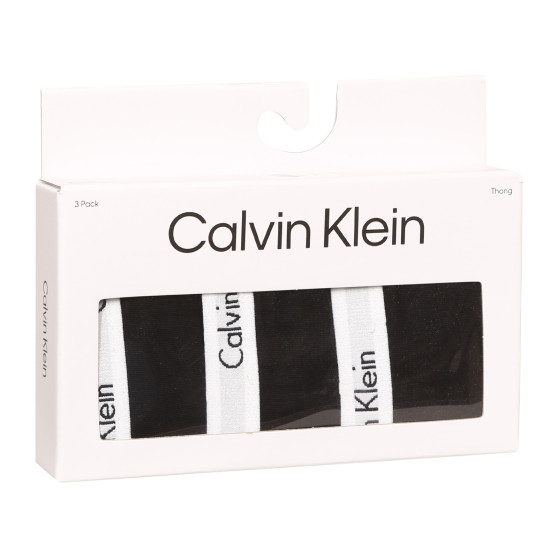 3PACK G-streng til kvinder Calvin Klein sort (QD3587E-001)