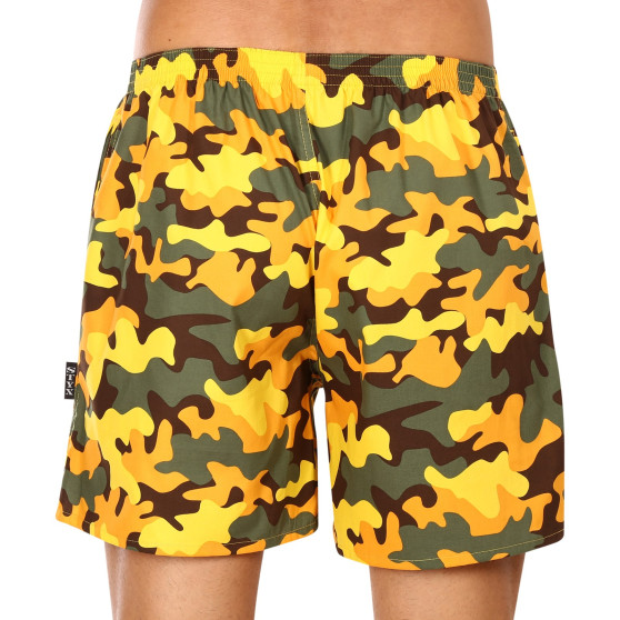 Hjemmeshorts til mænd med lommer Styx camouflage gul (D1559)