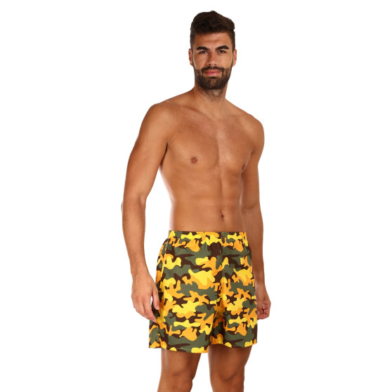 Hjemmeshorts til mænd med lommer Styx camouflage gul (D1559)