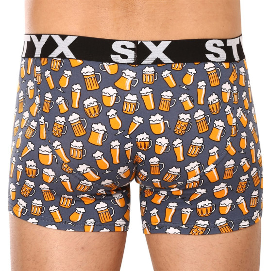 3PACK Boxershorts til mænd Styx lang kunst sport gummi flerfarvet (3U12672)