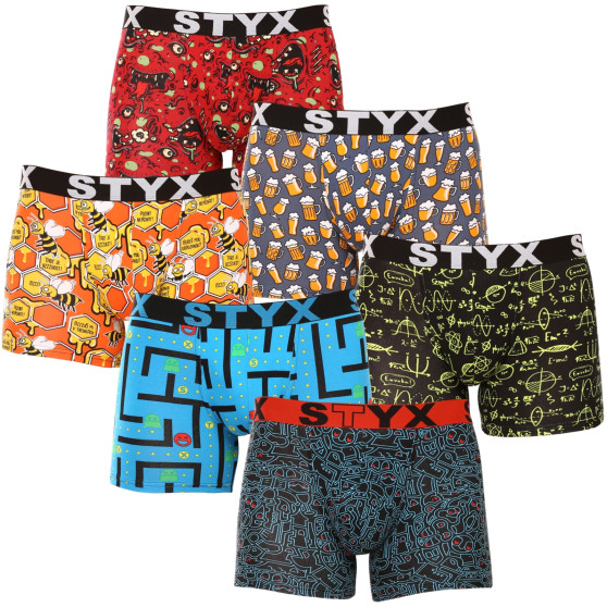 6PACK Boxershorts til mænd Styx lang kunst sport gummi flerfarvet (6U12697124)