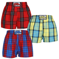 3PACK Børneshorts Styx klassisk elastik flerfarvet (3J10123)