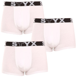 3PACK Boxershorts til mænd Styx sport elastik hvid (3G1061)