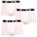 3PACK Boxershorts til mænd Styx sport elastik hvid (3G1061)