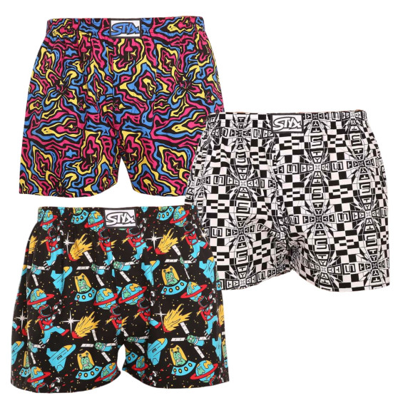 3PACK Boxershorts til mænd Styx art klassisk gummi flerfarvet (3A14501)