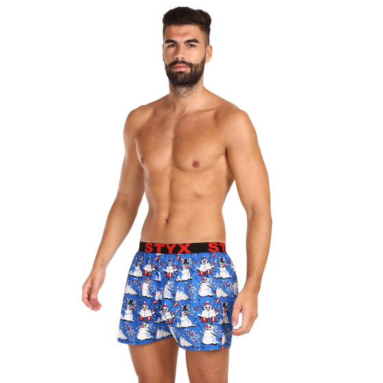 Boxershorts til mænd Styx art sport gummi christmas snowmen (B1751)