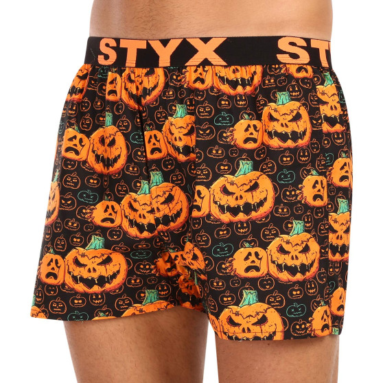 Boxershorts til mænd Styx art sportsgummi Halloween-græskar (B1755)