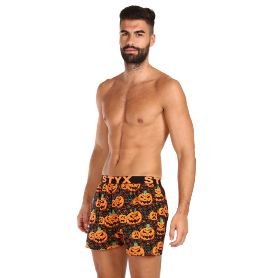 Boxershorts til mænd Styx art sportsgummi Halloween-græskar (B1755)