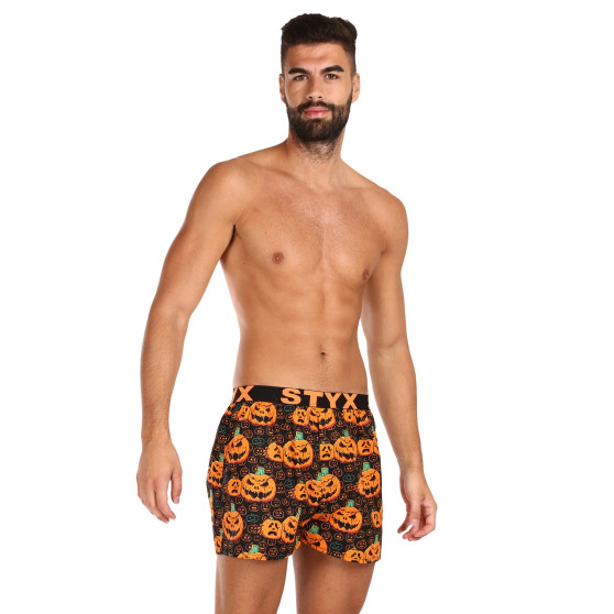 Boxershorts til mænd Styx art sportsgummi Halloween-græskar (B1755)