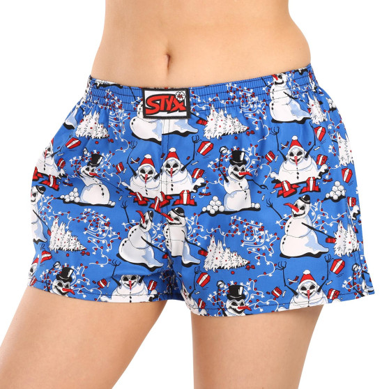 Shorts til kvinder Styx art klassisk gummi Christmas snowmen (K1751)