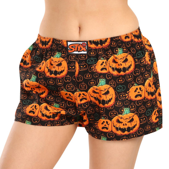 Shorts til kvinder Styx art klassisk gummi Halloween græskar (K1755)