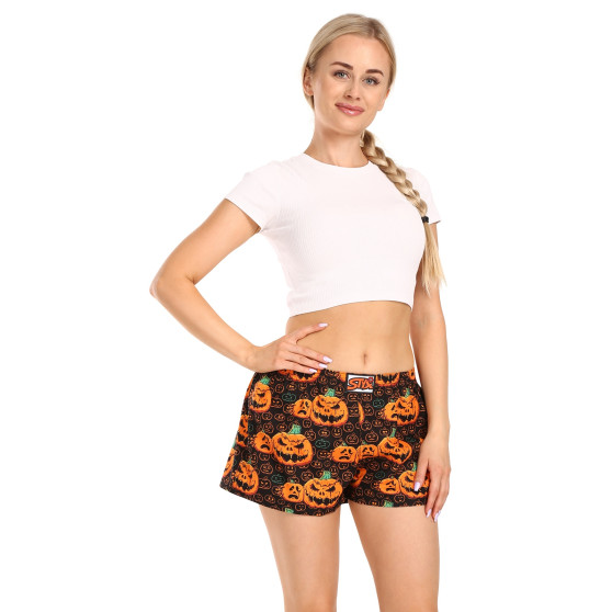 Shorts til kvinder Styx art klassisk gummi Halloween græskar (K1755)