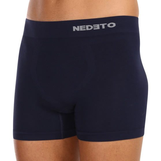 Boxershorts til mænd Nedeto sømløs bambus blå (NDTB002S)