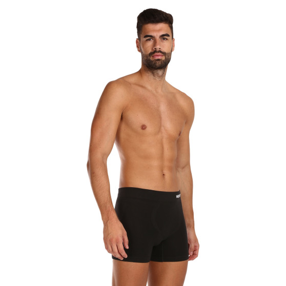 5PACK Boxershorts til mænd Nedeto sømløs bambus sort (5NDTB001S)