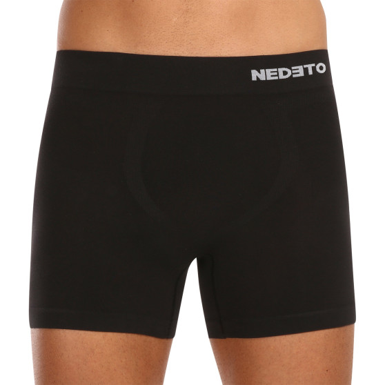 5PACK Boxershorts til mænd Nedeto sømløs bambus sort (5NDTB001S)