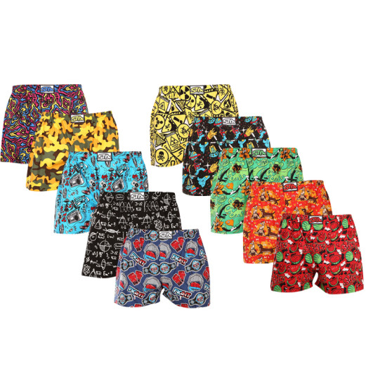 10PACK Boxershorts til mænd Styx art klassisk gummi flerfarvet (10A130901467892)