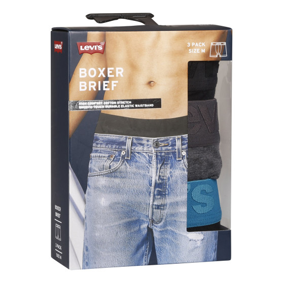 3PACK Boxershorts til mænd Levis flerfarvet (905045001 023)