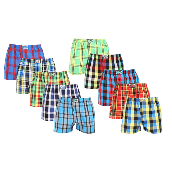 10PACK Boxershorts til mænd Styx classic elastic flerfarvet (10A111234567890)